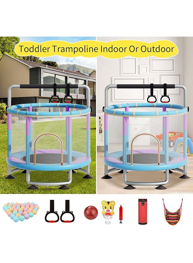 عربست ترامبولين للأطفال بطول 1.5 متر، ترامبولين مع شبكة أمان من 1 إلى 3 أشخاص، ترامبولين قابل للتعديل للأطفال للاستخدام الداخلي والخارجي، ترامبولين صغير للأطفال مع شبكة وأرجوحة - Image 4