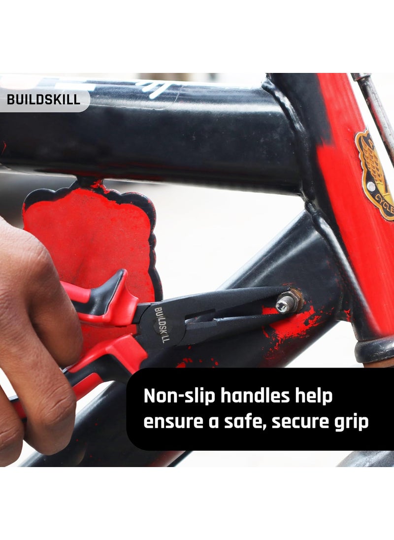 BUILDSKILL Buildskill Long Nose Plier 6 Versatile Hand Tools Used as Electrical Tools Portable Cutting Plier Anti Rust Black Phosphate Finish Efficient Hardware Tools Durable Tools for Home Pack of 1  - Image 5
