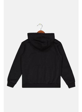 FILA Kids Boy Sportswear Fit Embroidered Logo Hoodie, Black  - Image 2