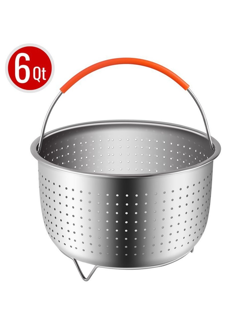 Steaming basket Rice cooker Steaming quart pressure cooker ironing steamer Multi-functional fruit washing basket old 6-quart -304ss