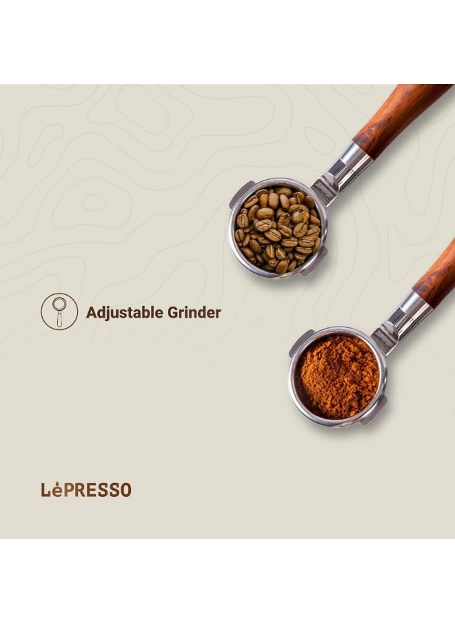 ليبرسو ماكينة قهوة أوتوماتيكية بالكامل من LePresso بضغط 20 بار، موزع ماء ساخن بسعة 1.5 لتر، مطحنة قابلة للتعديل، إعدادات تخمير مخصصة، خيارات تخمير متعددة، تشغيل أوتوماتيكي...  - Image 4