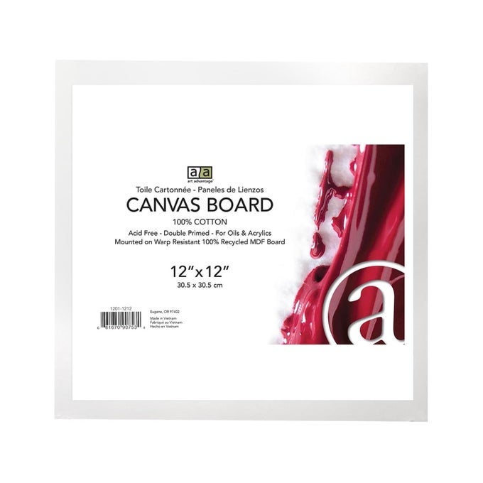 CANVAS BOARD RECYCLED MDF 12X12 RECYCLED MDF CANVAS PANELS FOR PAINTING PAINT CANVAS CANVASES FOR PAINTING ACRYLIC OIL WATERCOLOR ART PROFESSIONAL HOBBY USE