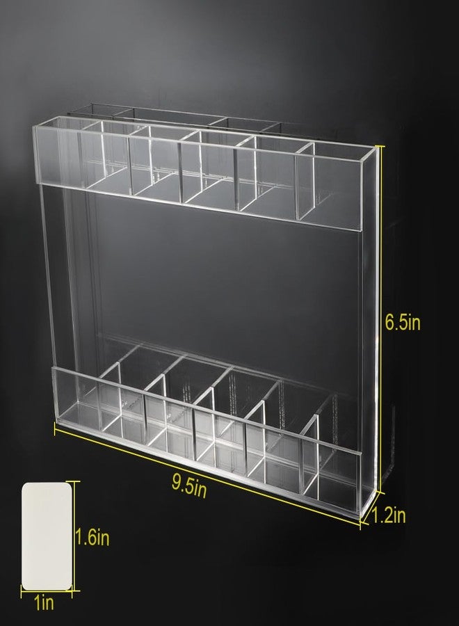 بيكو منظم حامل قش أكريليك من بيكووي لأبواب الخزائن، بستة فتحات لاصقة قابلة لإعادة الاستخدام لتخزين القش، منظم قش لخزائن المطبخ، أدوات الأكواب - Image 2
