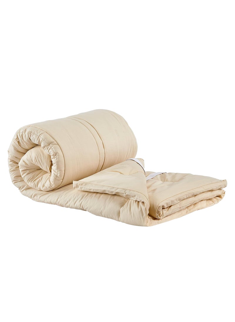 Sleep & Beyond Sleep  Beyond myMerino 100 Organic Duvet Wool Topper with Cotton Cover for All Seasons  15 Thick Comfortable and Lightweight Topper  Washable  Moisture Wicking  Cal King 72x84  Ivory 