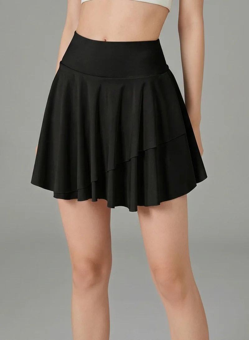 SVL Padel & Tennis Skirt with Built-in Shorts and Pocket - Black - SVL