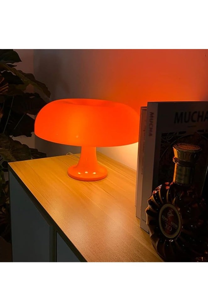 Generic - Orange mushroom lamp, LED night lamp for table, durable, safe and environmentally friendly, used for home decoration, study, living room, bedroom, gifts, includes warm bulbs. - Image 1