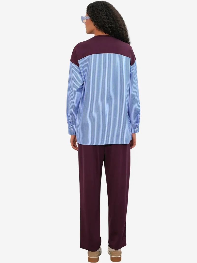 Big Dart Multicolor BDART Striped Long Crew Neck Two-Piece Coord Set for Women | Best Price UAE