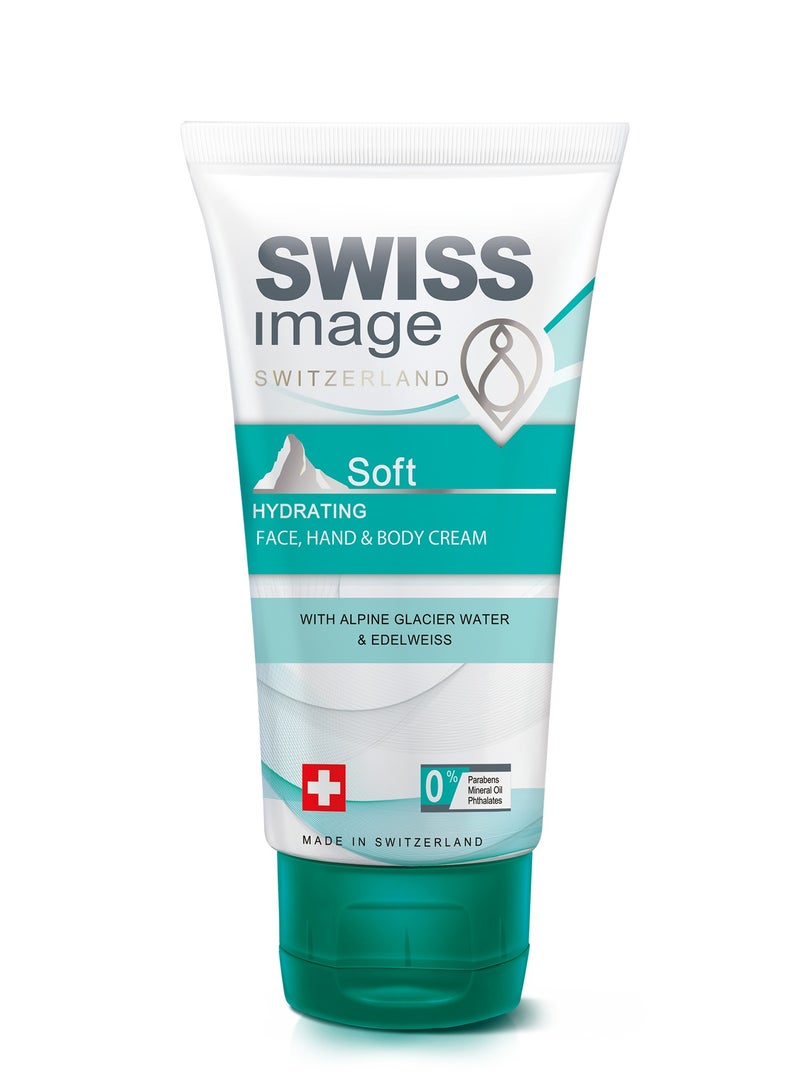 SWISS image Soft Hydrating Hand & Body Cream 75 ml Instant Hydration & Non Greasy enriched with Alpine Glacier Water & Edelweiss for Daily Use - Image 1