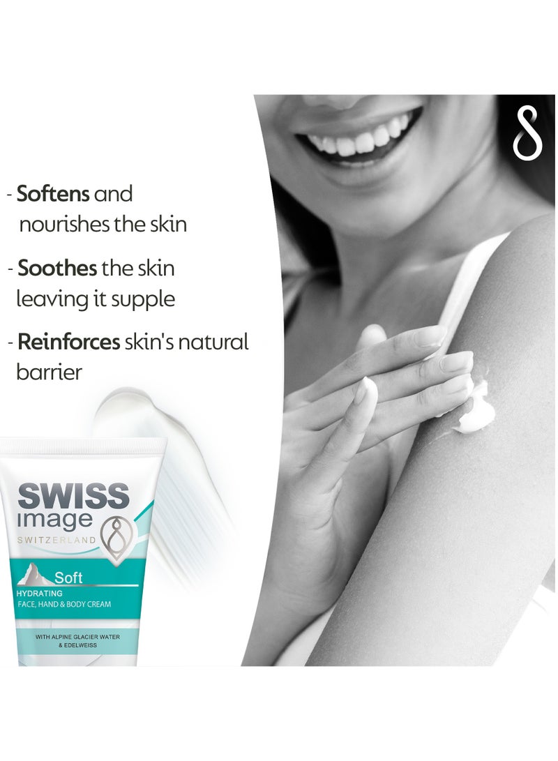 SWISS image Soft Hydrating Hand & Body Cream 75 ml Instant Hydration & Non Greasy enriched with Alpine Glacier Water & Edelweiss for Daily Use - Image 5