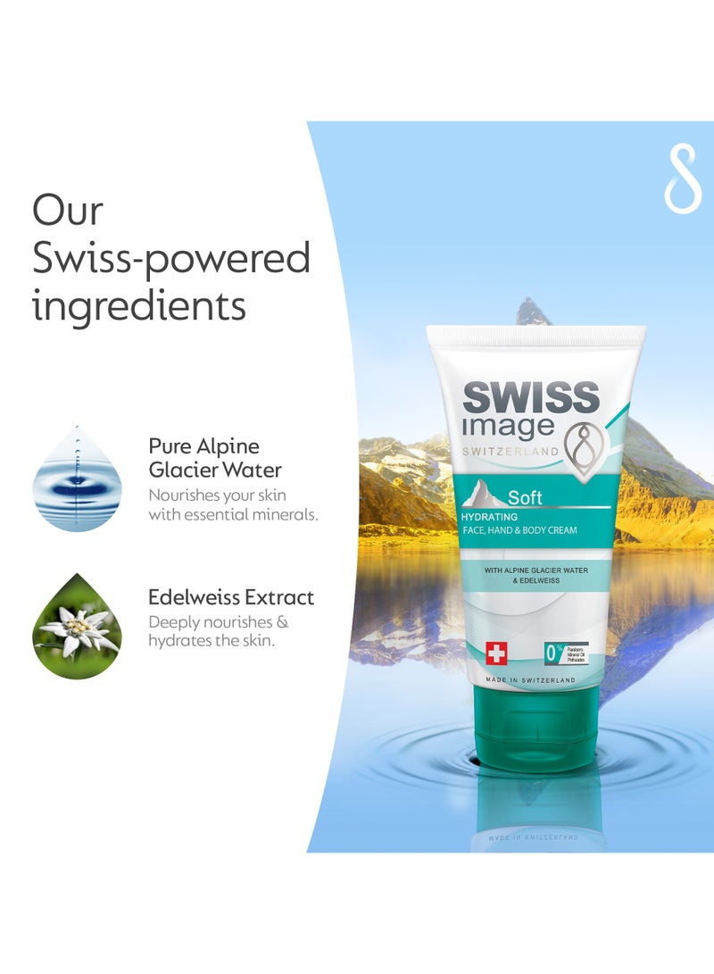 SWISS image Soft Hydrating Hand & Body Cream 75 ml Instant Hydration & Non Greasy enriched with Alpine Glacier Water & Edelweiss for Daily Use - Image 4