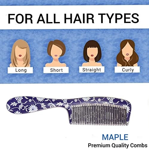Maple Hair Comb for Women, Men Printed Dressing Detangling Grooming Handle Comb Combo Set (Multicolour), Pack of 4 - Image 3