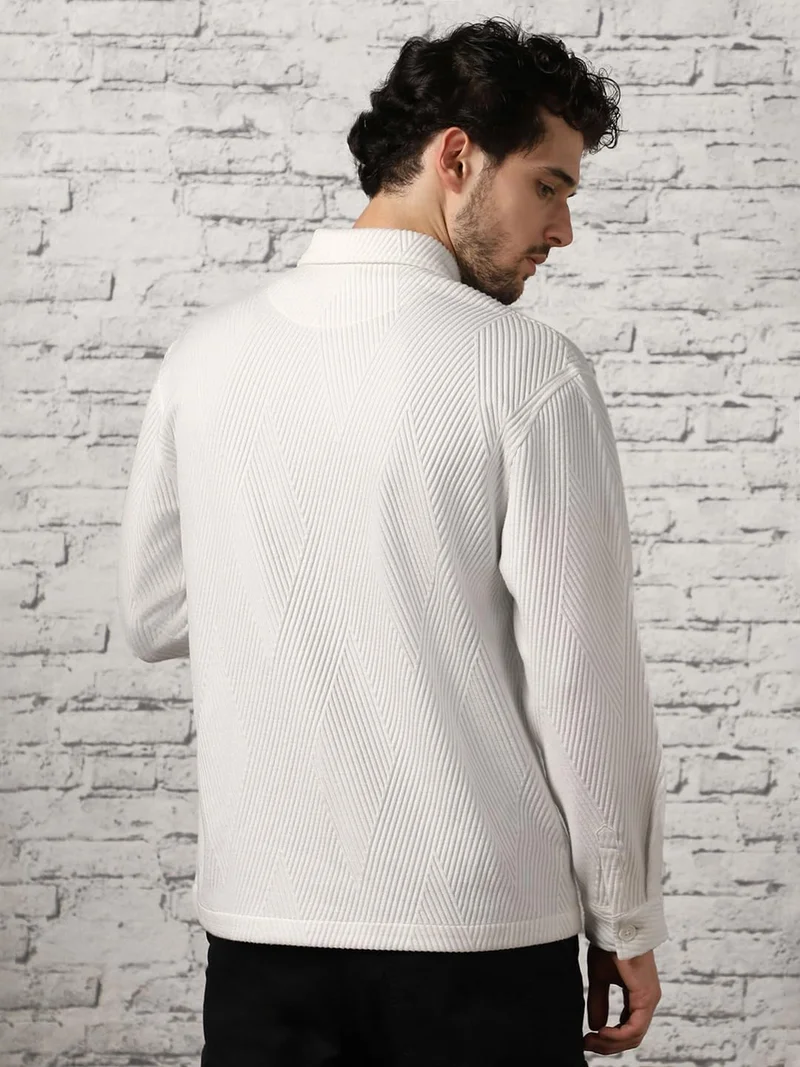 NOBERO  White Quilted Shacket For Men for Men | Best Price UAE