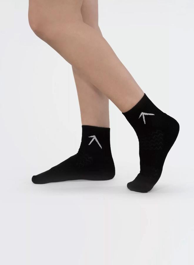 Wizard Pack of 3 - Black Short Crew Cotton Socks - Image 1