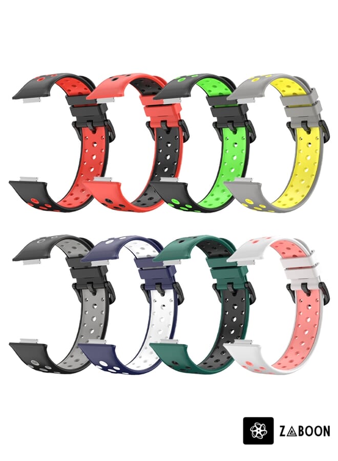 Zaboon Huawei Watch Fit 2 Two-Color Perated Silicone Watch Band - Image 4