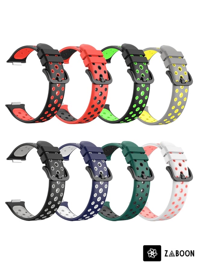 Zaboon Huawei Watch Fit 2 Two-Color Perated Silicone Watch Band - Image 5