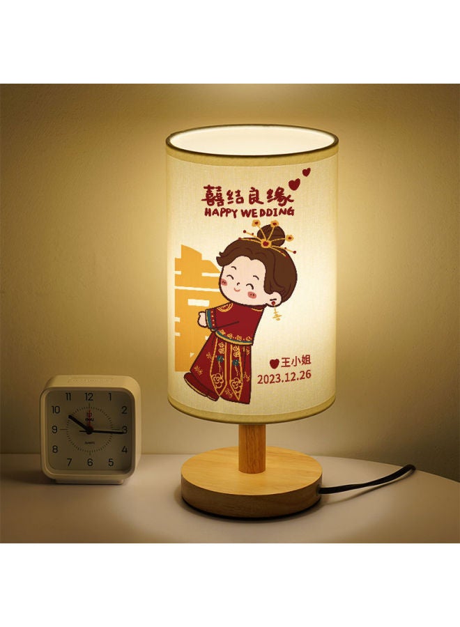 Wedding Gift Nightlight Engagement Decoration LED Lamp Wedding Bedside Lamp For Girlfriends-Color:Girls Like-customized Three-color Dimming 7-watt-led Light-standard  - Image 1