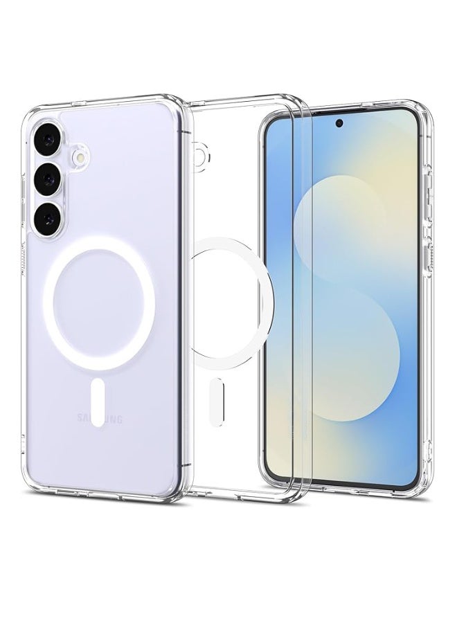 QIRG Magnetic Case for Samsung Galaxy S25 FE Case[Compatible with Magsafe], Clear Full Protective Cover Anti-Scratch Shockproof Phone Case for Galaxy S25 FE 5G 6.7", Clear