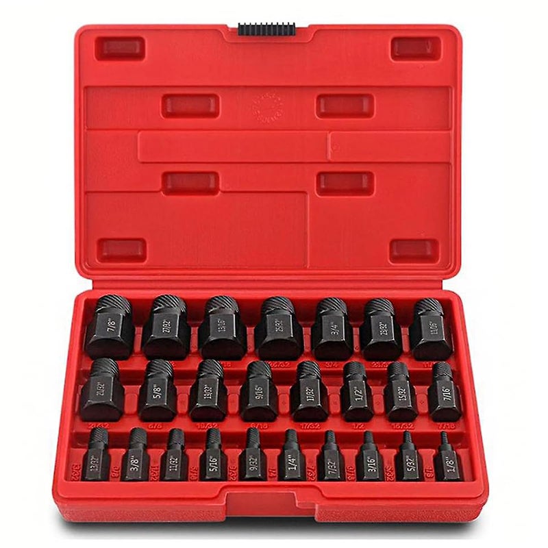JPT مجموعة أدوات استخراج صمولة البراغي 25 قطعة، مزيل رأس سداسي متعدد الشقوق للبراغي المدورة، والمسامير المكسورة، والمقابس السداسية، والبراغي، والتجهيزات - Image 1