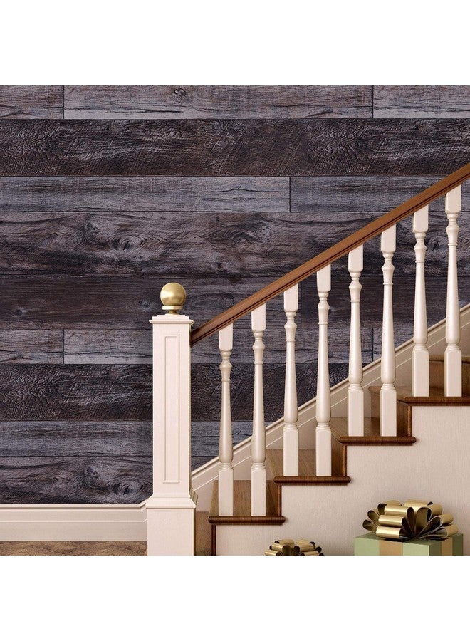 WENMER 17.71" X 1181" Grey Wood Peel And Stick Wallpaper Shiplap Self Adhesive Wallpaper Wood Plank Wallpaper For Countertop Cabinet Shelf Drawer Wall Door  - Image 3