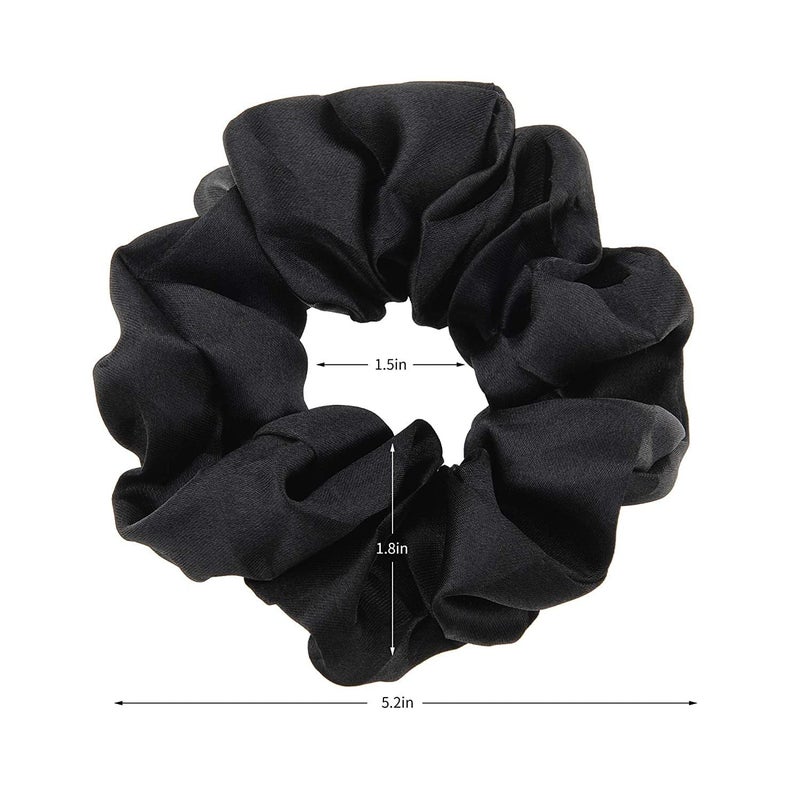 BELICIA 10 Pcs Black Hair Scrunchies Satin Elastic Hair Bands Scrunchy Hair Ties Ropes Scrunchie for Women Girls Hair Accessories - Image 2