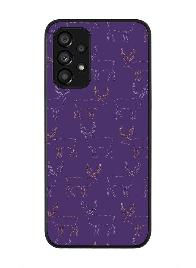 Stylizedd Rugged Black edge case for Samsung Galaxy A23 (LTE/4G) Slim fit Soft Case Flexible Rubber Edges Anti Drop TPU Gel Thin Cover - Purple Moose - Image 1