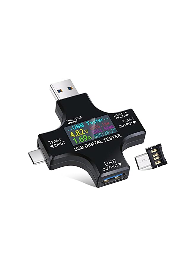 PROMASS promass USB C Power Meter Testers, 2 in 1 Type C USB Tester Color Screen LCD Digital Multimeter, USB C Voltage Current Voltmeter Amp Volt Ammeter Detector USB Cable Charger Indicator DC3.6-30V/0-5.1A  - Image 2