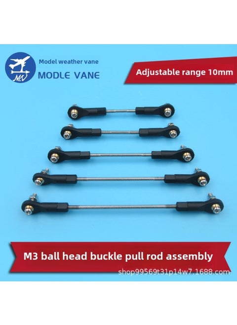 M3 Multi-specification Ball Joint Buckle Tie Rod Assembly Ball Joint Connecting Rod Ball Joint Steering Assembly Adjustable Range 10mm-Color:250mm Pull Rod + Ball Heads On Both Sides (without Screws)