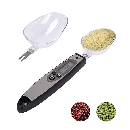 ANT Esports Ant AEKSS10 Digital Food Measuring Spoon Scale - Electronic Kitchen Measuring Spoon Scale for Cooking Baking - Smart Adjustable Measure Cup for Home Cooks Bakers Chefs Pet Owners_Grey - Image 1