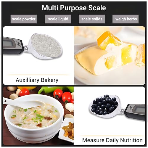 ANT Esports Ant AEKSS10 Digital Food Measuring Spoon Scale - Electronic Kitchen Measuring Spoon Scale for Cooking Baking - Smart Adjustable Measure Cup for Home Cooks Bakers Chefs Pet Owners_Grey - Image 5