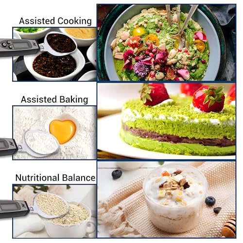 ANT Esports Ant AEKSS10 Digital Food Measuring Spoon Scale - Electronic Kitchen Measuring Spoon Scale for Cooking Baking - Smart Adjustable Measure Cup for Home Cooks Bakers Chefs Pet Owners_Grey - Image 3