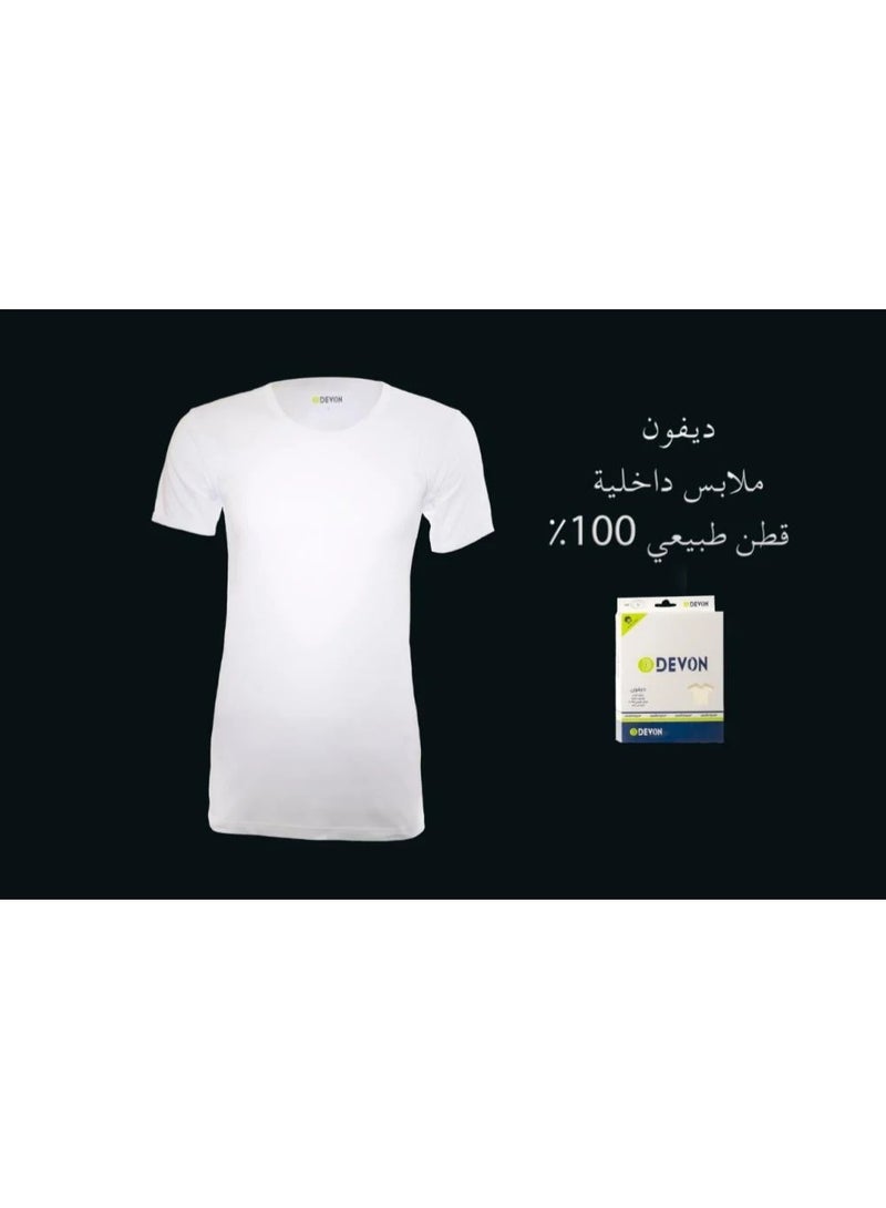 Devon Men’s Round Neck Half Sleeve Cotton Undershirt - Image 3