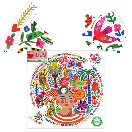 eeBoo 500 Piece Puzzle Positivity Jigsaw Puzzle for Adults Circular with 23 Diameter Made with Recycled Board VegetableBased Ink - Image 5