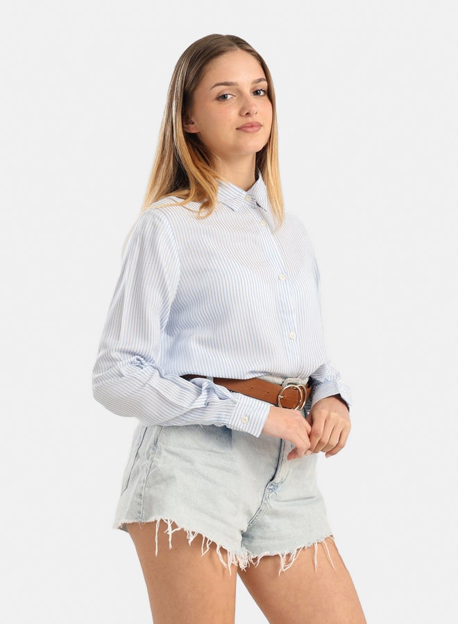 Carina Classic Striped Poplin Shirt - Image 5