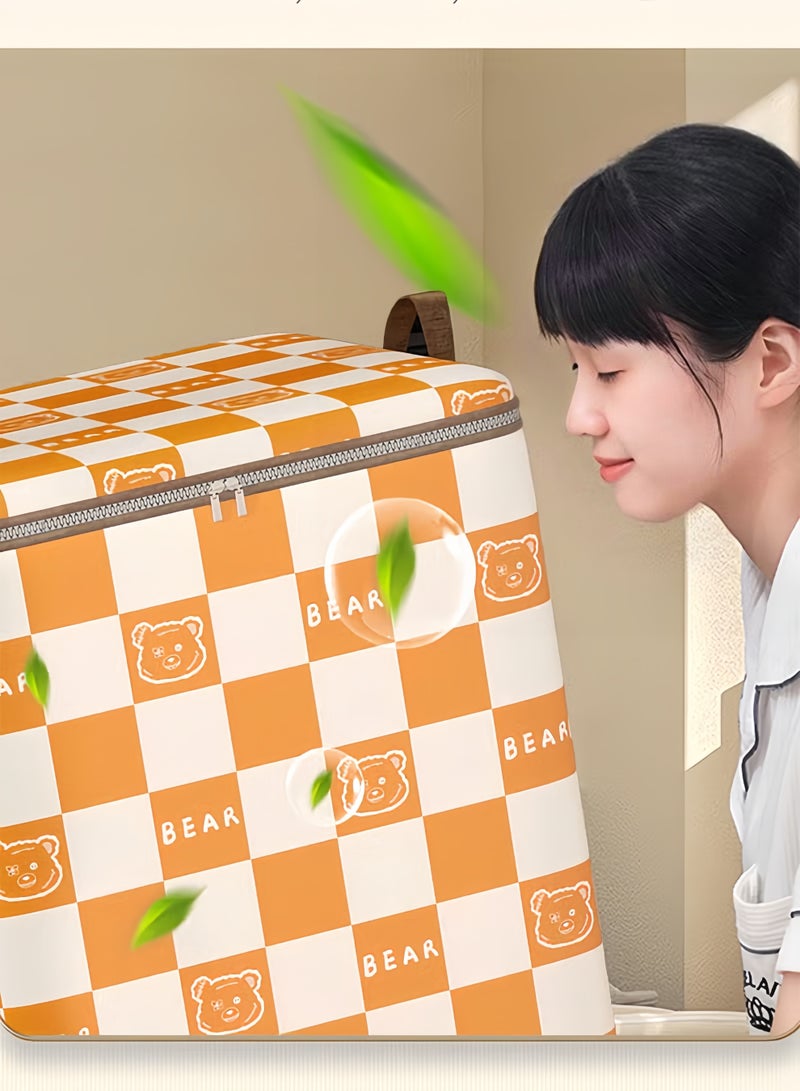 HQ-GAMING 2 Pack Storage Bag Large Capacity Quilt Organizer Storage Bins Folding Moving Comforter Blanket Storage Bags Closet Organizers and Storage Containers with Handles - Image 5