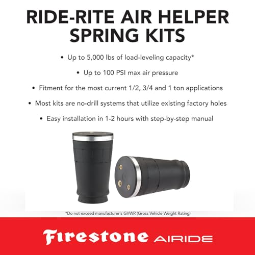 Airide Firestone Airide 2558 Ride-Rite Rear Air Springs Kit fits 2005-2020 Frontier | 5-100 PSI | Load Capacity of 5,000 Pounds | Enhances Brake Effectiveness | Reduces Tire Wear - Image 4