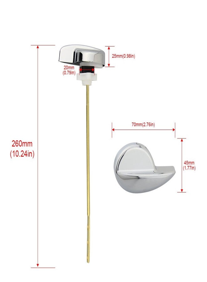 Owfeel Universal Toilet Tank Flush Lever - Deluxe Side Mount Brass Handle Replacement Fit Most Toilets - Image 2