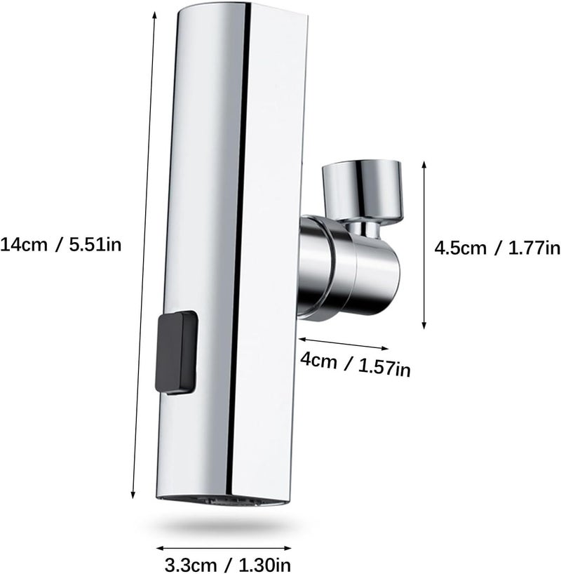 Zarini 4in1 Kitchen Faucet Waterfall Design with 360 Swivel Extender SplashProof Replacement Head High Arc for Easy Washing Polished Brass - Image 3