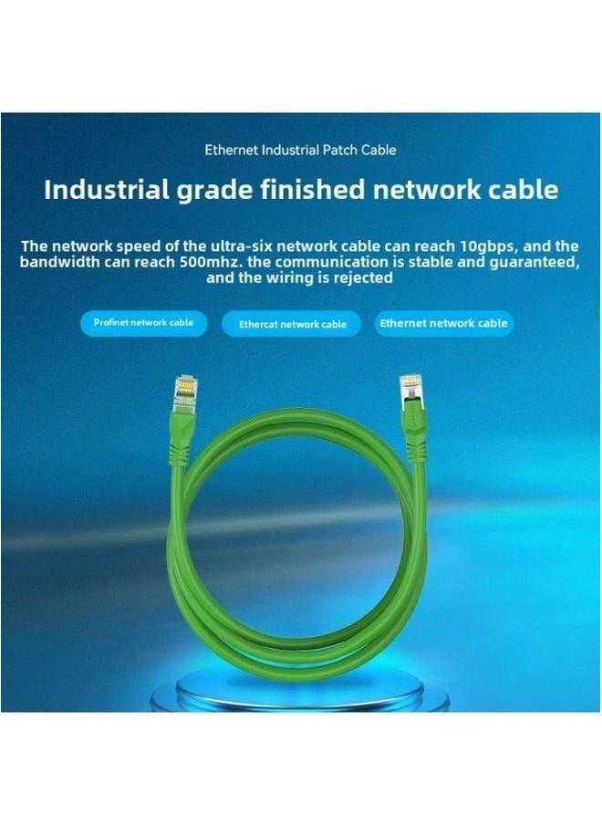 Generic Profinet Industrial Network Cable Super 66 Gigabit Servo EtherCAT High Flexible Drag Chain Shielding Finished Product Purple-Color:Green Category 6e 8-core Soft Double Shielding-Line Length:15m  - Image 3