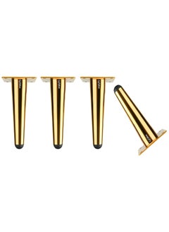 QZibeva QZibeva 4 Pcs 6 Inch Gold Furniture Legs Gold Leg for Furniture Mid Century Modern Furniture Leg for Sofa Cabinet Table Chair Ottoman Side Mounted Style Furniture DIY Replacement Feet with Screws  - Image 1