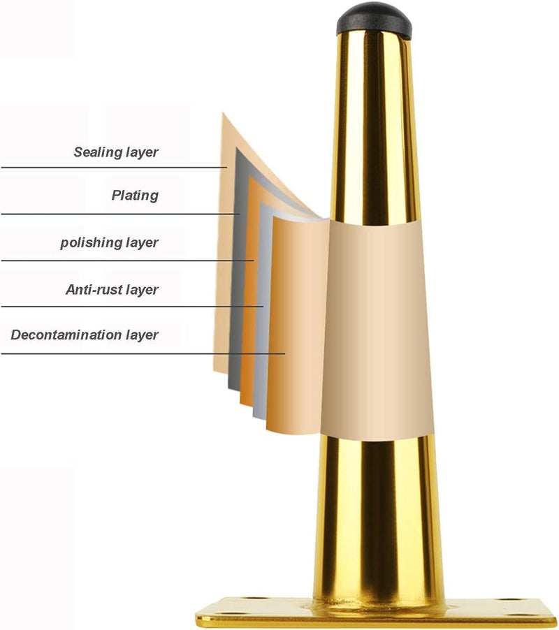 QZibeva 4 Pcs 6 Inch Gold Furniture Legs Gold Leg for Furniture Mid Century Modern Furniture Leg for Sofa Cabinet Table Chair Ottoman Side Mounted Style Furniture DIY Replacement Feet with Screws - Image 4
