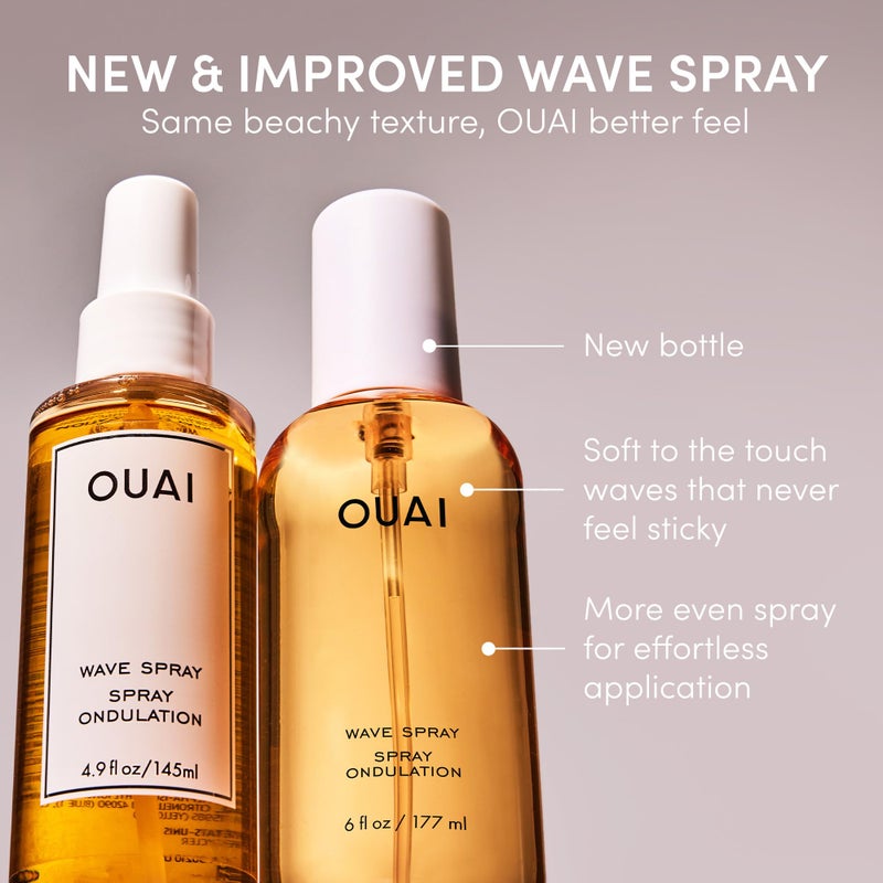 OUAI Wave Spray - Texture Spray for Hair with Coconut Oil & Rice Protein - Adds Texture, Volume & Shine for Beach Waves - Paraben Free, Safe for Color & Keratin-Treated Hair (6 fl oz) - Image 5
