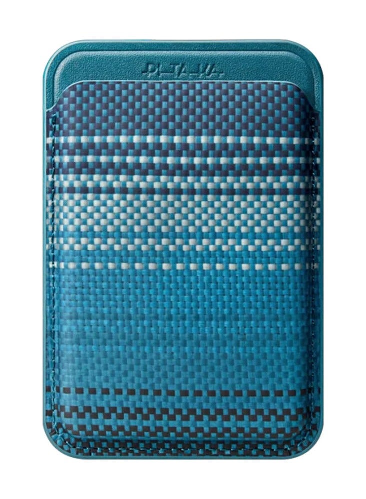 PITAKA محفظة بيتاكا المغناطيسية المنسوجة، حامل بطاقات ماغسيف لهواتف آيفون 15/14/13/12، تصميم منسوج فائق النحافة وخفيف الوزن، ارتباط مغناطيسي قوي، محفظة بطاقات أنيقة مع تقنية حجب RFID (1-2 بطاقة)، شروق القمر - Image 2