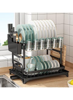 DubaiGallery Kitchen Dish Dish Storage Rack with Draining Board, Knives and Forks  - Image 1