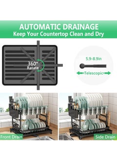 DubaiGallery Kitchen Dish Dish Storage Rack with Draining Board, Knives and Forks  - Image 4