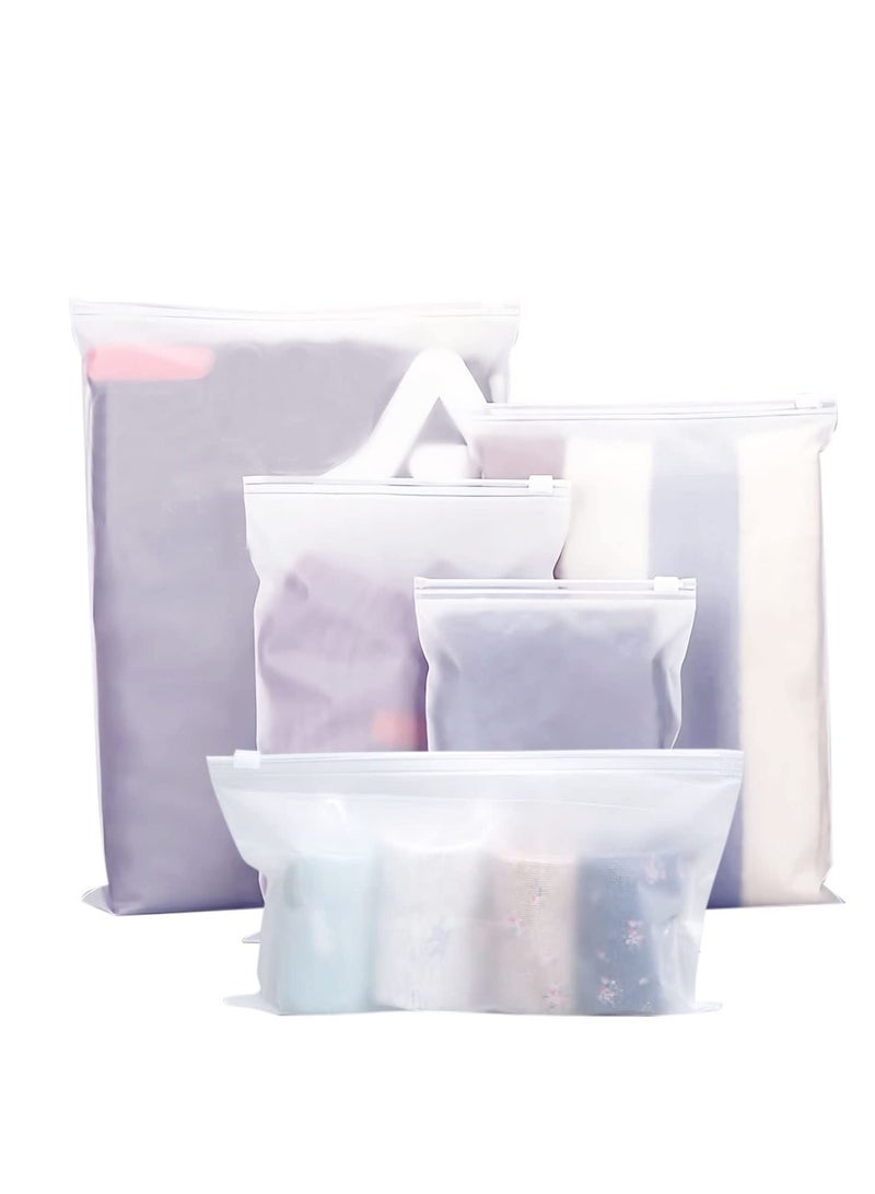 Reusable Ziplock Bags, Travel Clothes Storage Bags, Plastic Hospital Bags Maternity Essentials, Frosted Waterproof Multifunctional Storage Pouch, for Clothes, Shoes, Cosmetics(5 Size 24 Pcs) - Image 1