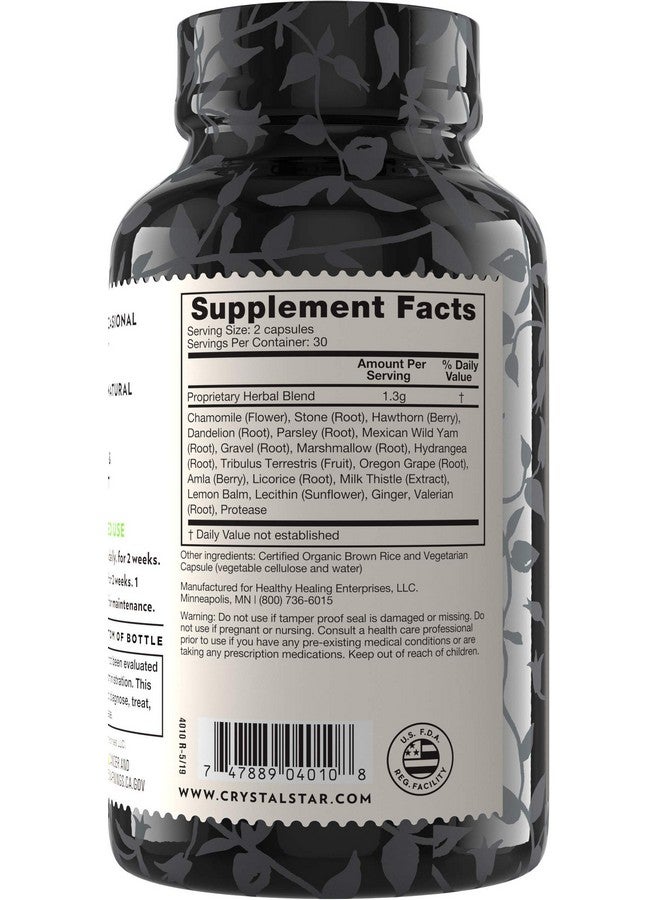 Crystal Star Kidney Care (60 Capsules) - Herbal Supplement for Kidney Cleanse, Detox & Support - Stone root, Gravel Root & Hydrangea root - Non-GMO & Gluten-Free - Image 3