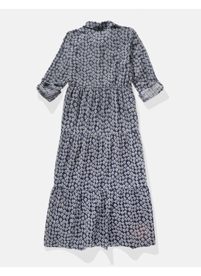 American Eagle AE Long-Sleeve Midi Shirt Dress