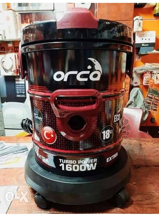 أركو مكنسة كهربائية أسطوانية صناعة تركية 1600 وات من اوركا بخزان 21 لتر وسلك كهرباء طويل، فلتر قماشي قابل للإزالة والغسل، متعددة الألوان -or-dvc602 - Image 2