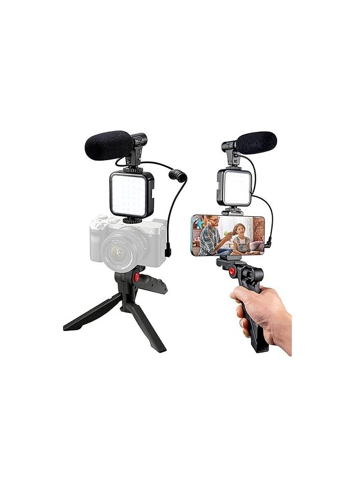 Generic 6-in-1 Vlogging Kit – Microphone, Tripod, Selfie Light & More – Complete Content Creation Set for Video Recording and Photography  - Image 1
