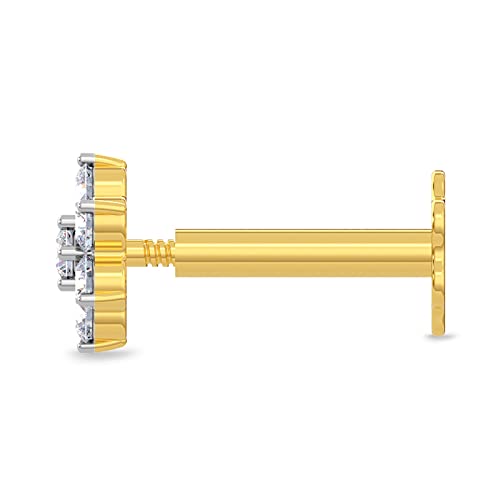 EternalDIa Mothers Day Gift for Mom |2.33mm–4.25mm 14K Gold Real Diamond Nose Ring Stud for Women| G-H Color, I1-I2 Clarity | 18G 19G Nose Piercing Jewelry (4.25mm Diamond 18g Yellow Gold) - Image 3